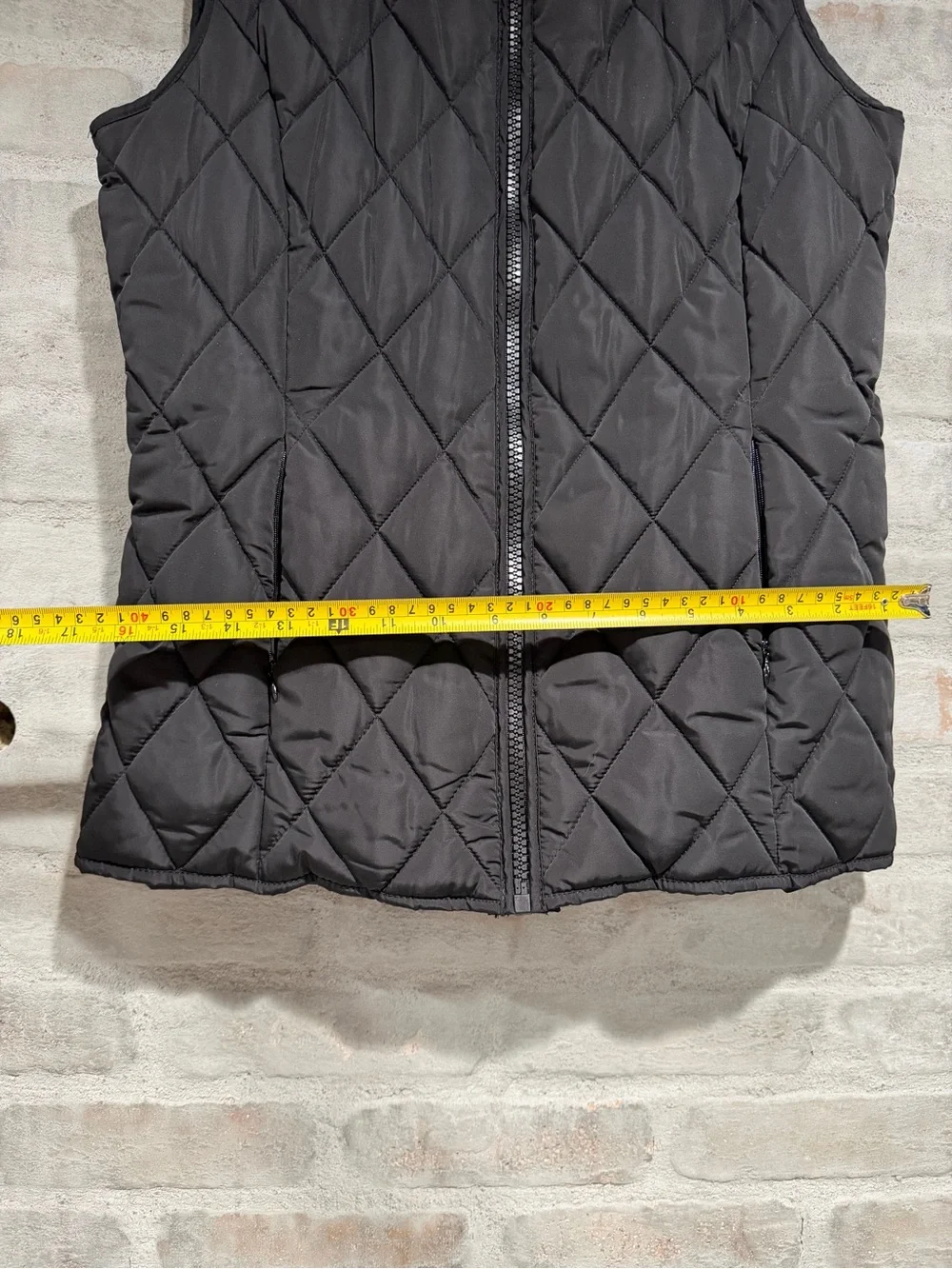 Calvin Klein Black Quilted Vest with Stand Collar